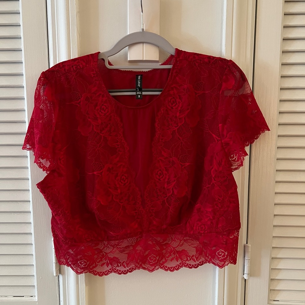 Torrid Curve Sexy Red Lace Bralette Size 2